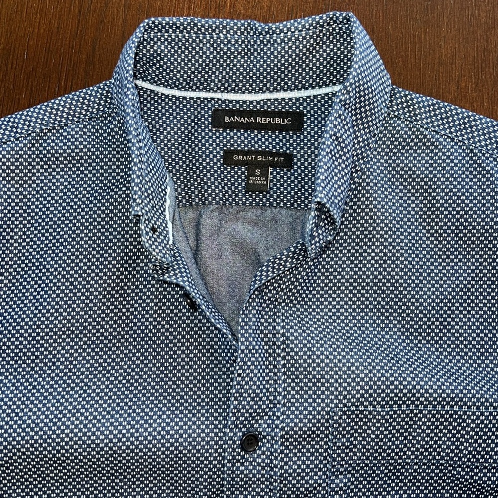 Banana Republic Grant Slim Fit blue shirt